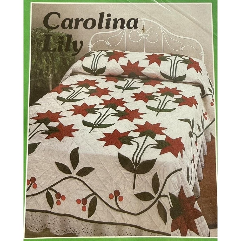 Carolina Lily Quilt Pattern By Yours Truly Queen Double King Bold Floral NOS